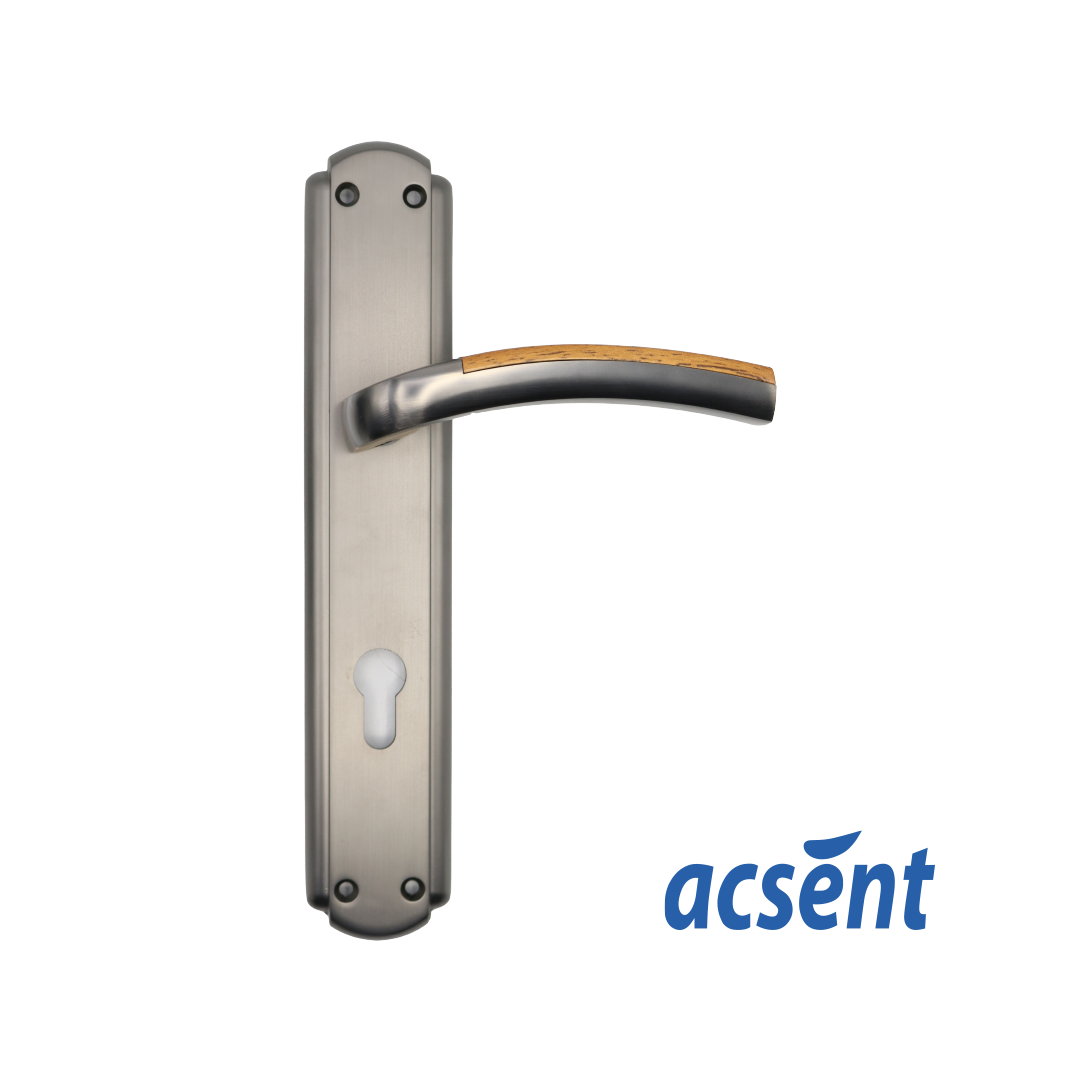 Door Handle Zinc Acsent PL158-H285 BS/WOOD