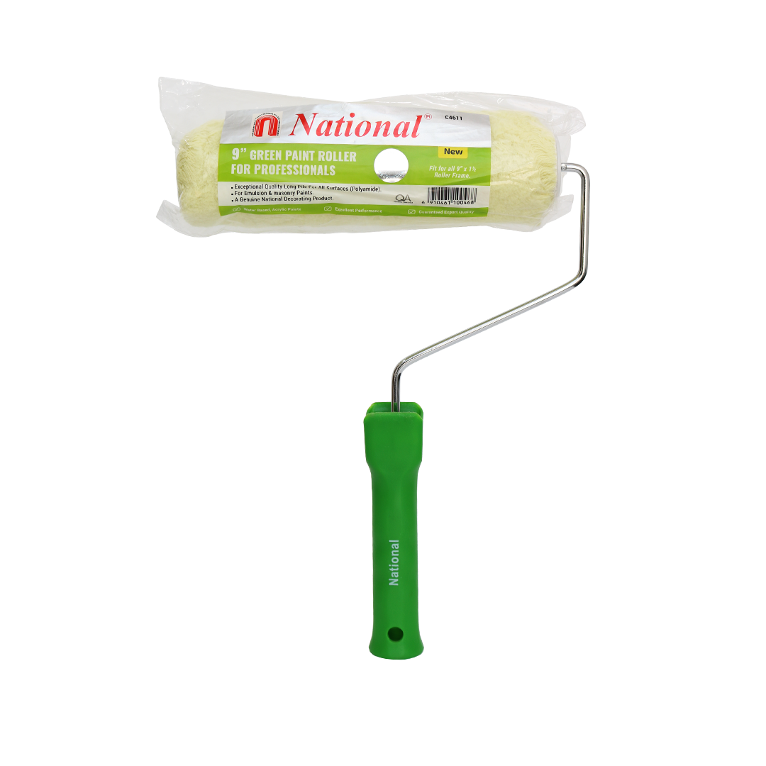 9" Green Cotton Roller with Handle