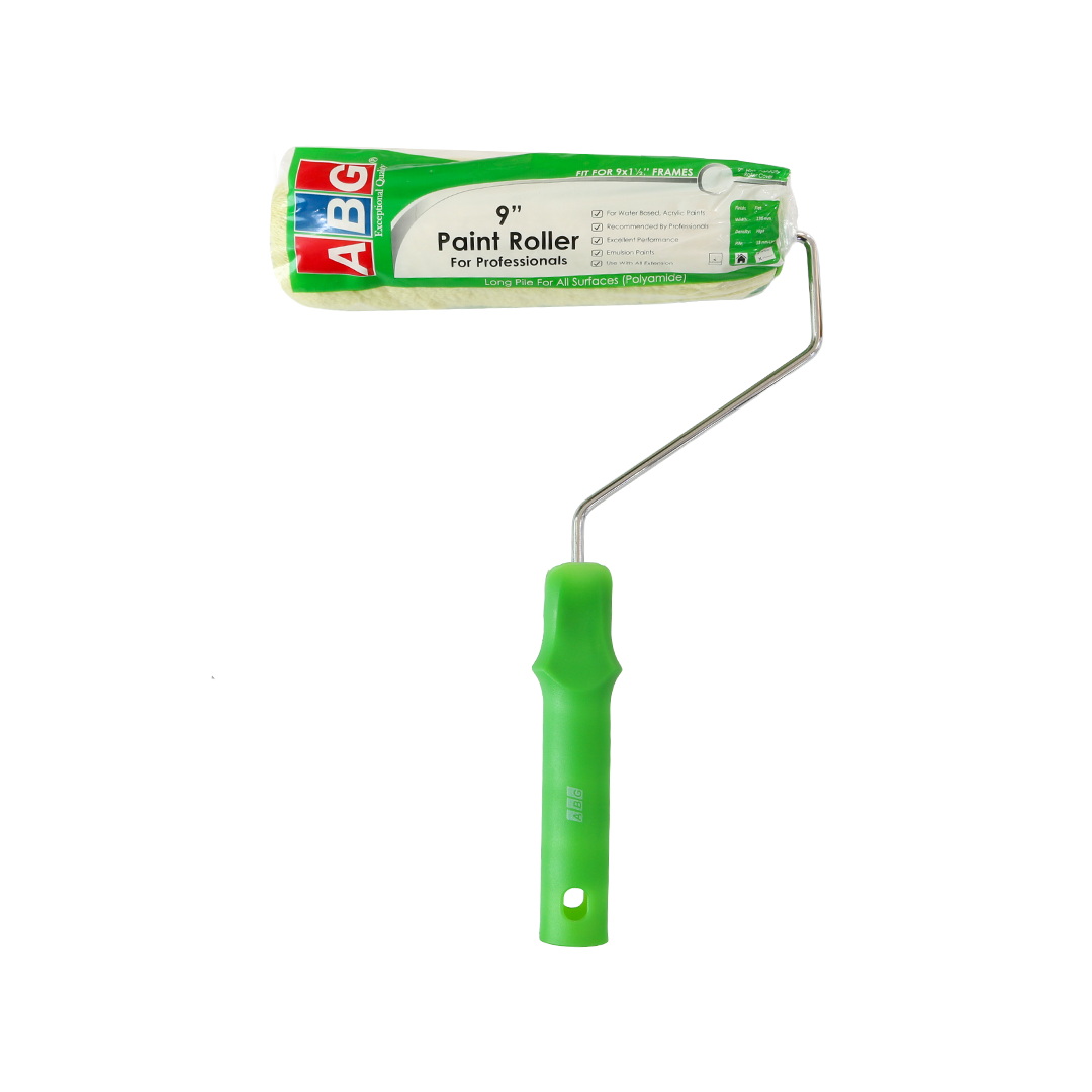 9" Green Cotton Roller with Handle